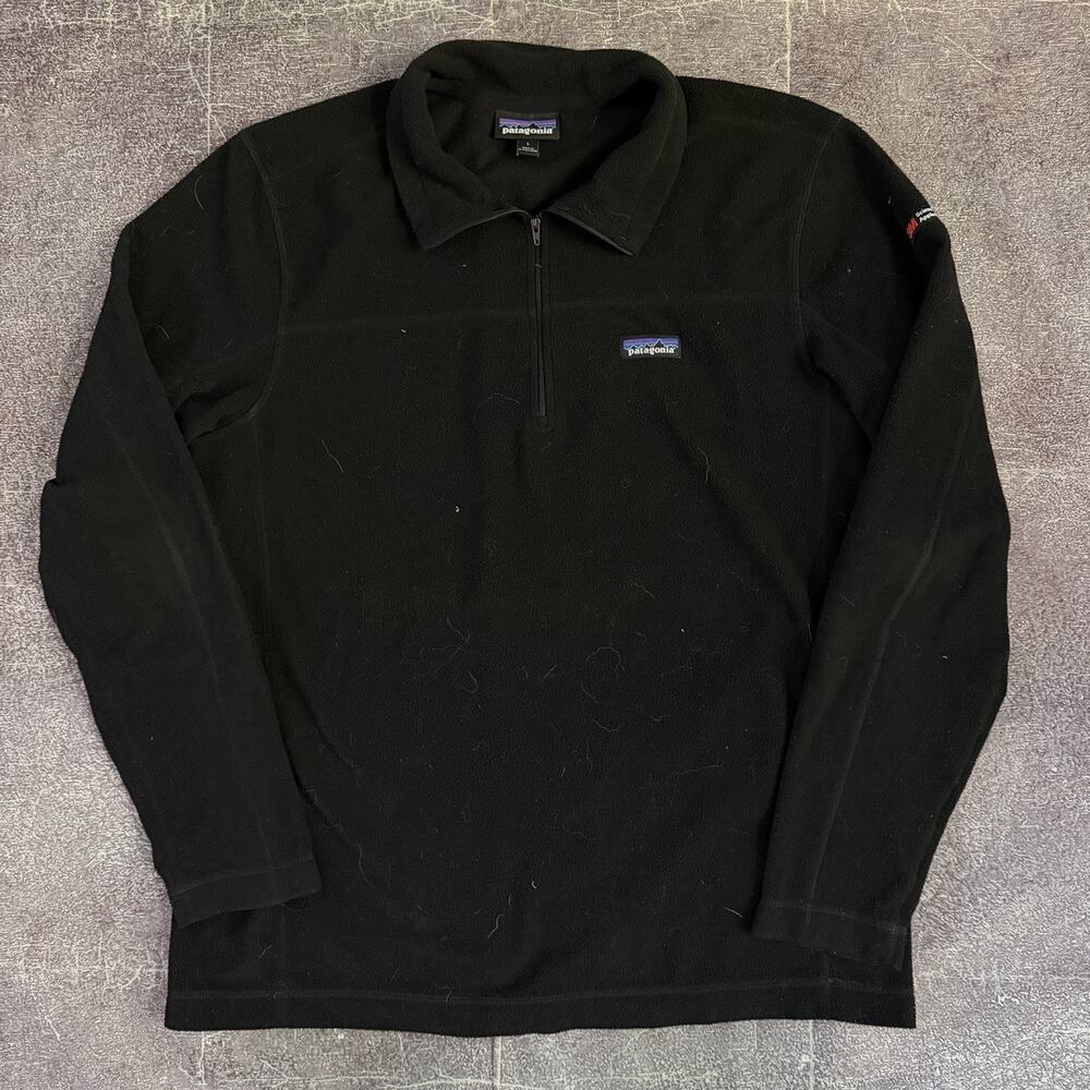 Men's Patagonia Black Micro D Fleece Pullover Lightweight Base Layer Jacket Sz L